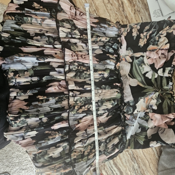 Vici Strapless Floral Black Dress - Picture 8 of 8